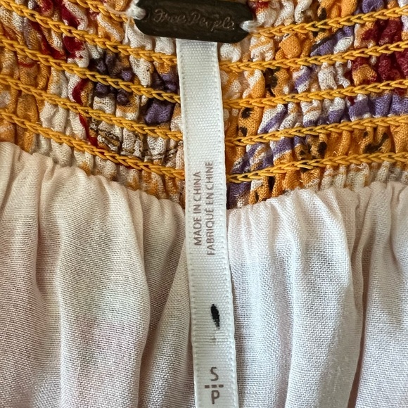 Free People Carmen Boho Floral Orange Jumpsuit Flowy size small - Picture 7 of 13